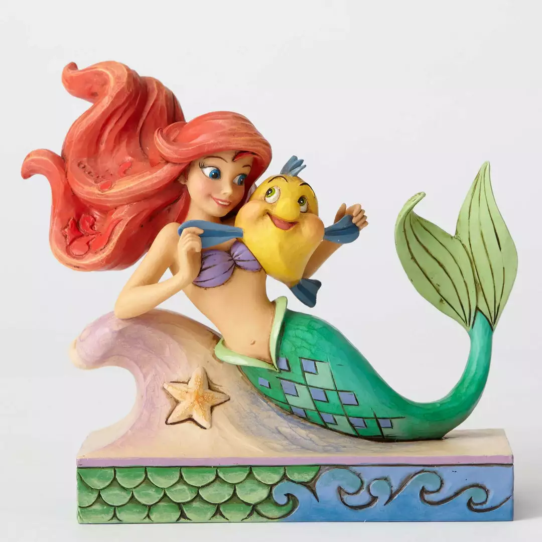 Enesco : Disney Traditions - Ariel With Flounder 3 Enesco : Disney Traditions - Ariel With Flounder
