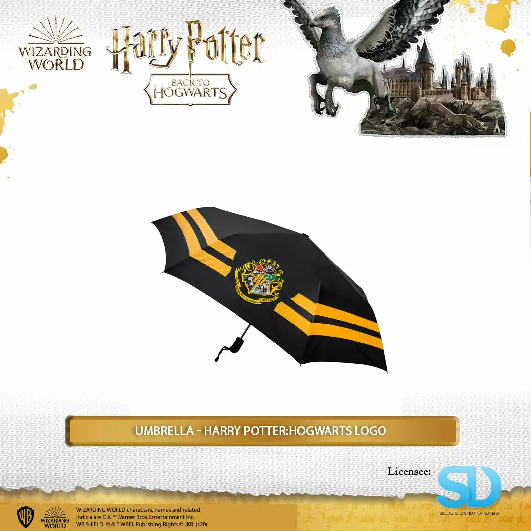 Famesbro Cinereplica: Umbrella - Harry Potter:Hogwarts Logo Wizarding World 3 Famesbro Cinereplica: Umbrella - Harry Potter:Hogwarts Logo Wizarding World