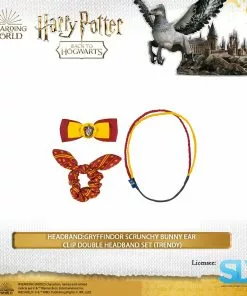 Famesbro Wizarding World Cinereplica: Headband:Gryffindor Scrunchy Bunny Ear Clip Double Headband Set (Trendy)