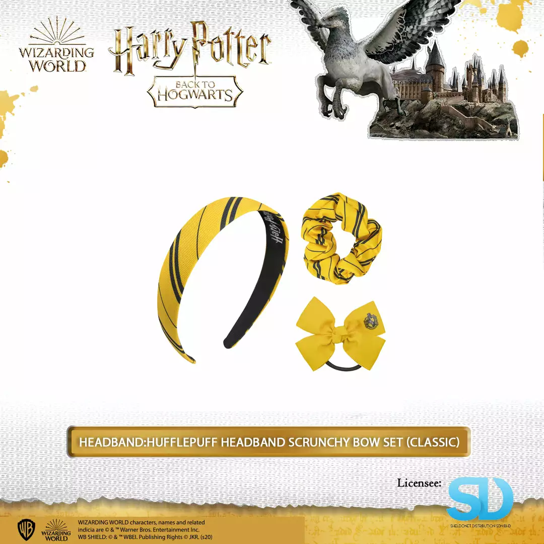 Famesbro Cinereplica: Headband:Hufflepuff Headband Scrunchy Bow Set (Classic) Wizarding World 3 Famesbro Cinereplica: Headband:Hufflepuff Headband Scrunchy Bow Set (Classic) Wizarding World