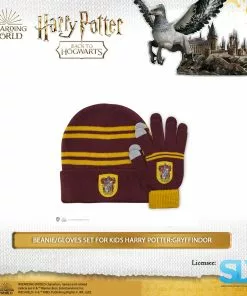 Famesbro Cinereplica: Beanie/Gloves Set For Kids Harry Potter: Gryffindor Wizarding World