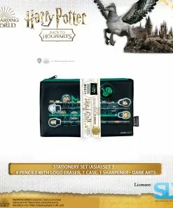 Famesbro Cinereplica: Stationery Set (Asia):Set 3 - 4 Pencils With Logo Eraser, 1 Case, 1 Sharpener - Dark Arts