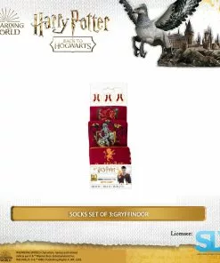 Famesbro Cinereplica: Socks Set Of 3:Gryffindor Wizarding World