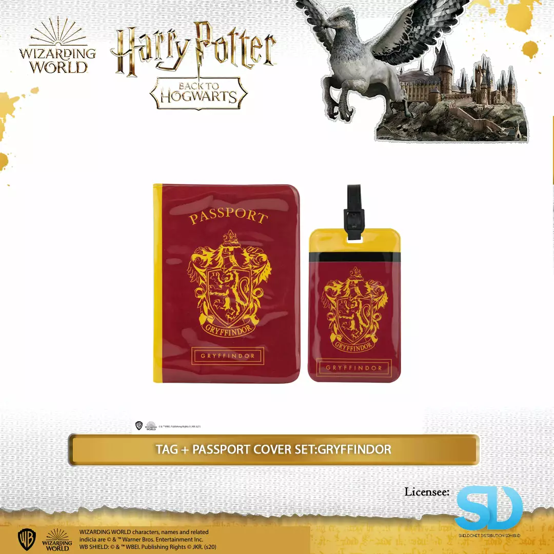 Famesbro Cinereplica: Tag + Passport Cover Set:Gryffindor Wizarding World 3 Famesbro Cinereplica: Tag + Passport Cover Set:Gryffindor Wizarding World