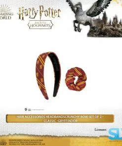 Famesbro Wizarding World Cinereplica: Hair Accessories Headband Scrunchy Bow Set Of 2 - Classic -Gryffindor