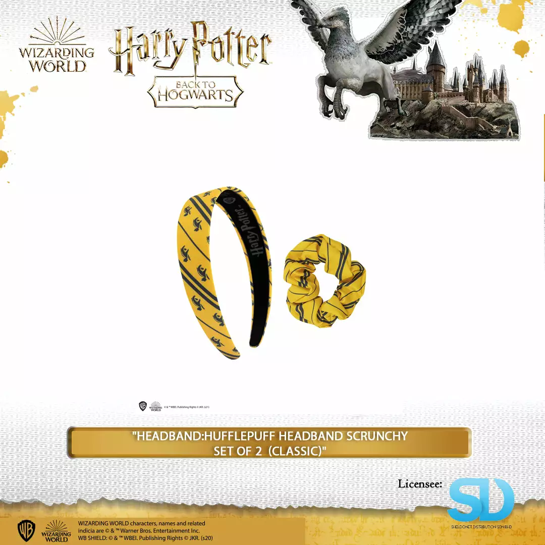 Famesbro Wizarding World Cinereplica: Headband: Hufflepuff Headband Scrunchy Set Of 2 (Classic) 3 Famesbro Wizarding World Cinereplica: Headband: Hufflepuff Headband Scrunchy Set Of 2 (Classic)