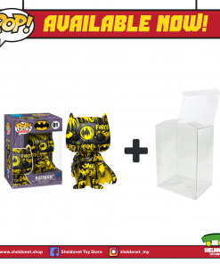 FUNKO Pop! Heroes (Artist Series): DC Comics - Batman (Black & Yellow) With Choice Of Pop! Protector (Exclusive)