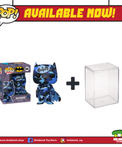 FUNKO Pop! Heroes (Artist Series): DC Comics - Batman (Blue & Black) With Choice Of Pop! Protector (Exclusive)