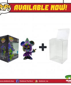 FUNKO Pop! Disney (Artist Series): Fantasia 80th Anniversary - Sorcerer Mickey (Purple & Green) With Choice Of Pop! Protector (Exclusive)
