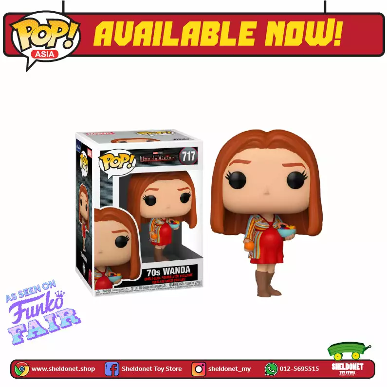 FUNKO Pop! Marvel: Wandavision - 70's Wanda POP! VINYL 3 FUNKO Pop! Marvel: Wandavision - 70's Wanda POP! VINYL