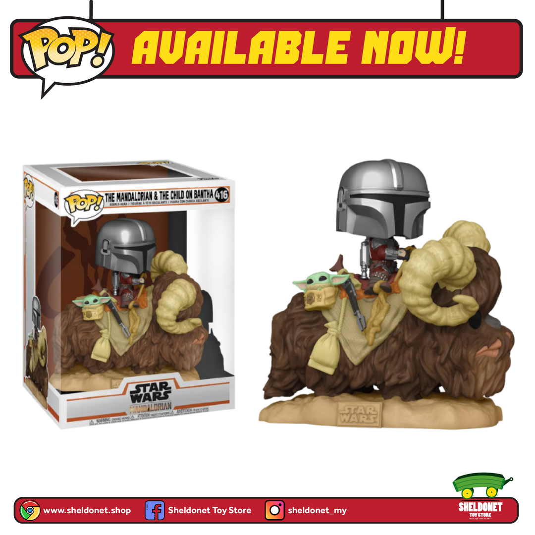 FUNKO Pop! Deluxe: Mandalorian - The Mandalorian On Bantha With Child In Bag 3 FUNKO Pop! Deluxe: Mandalorian - The Mandalorian On Bantha With Child In Bag