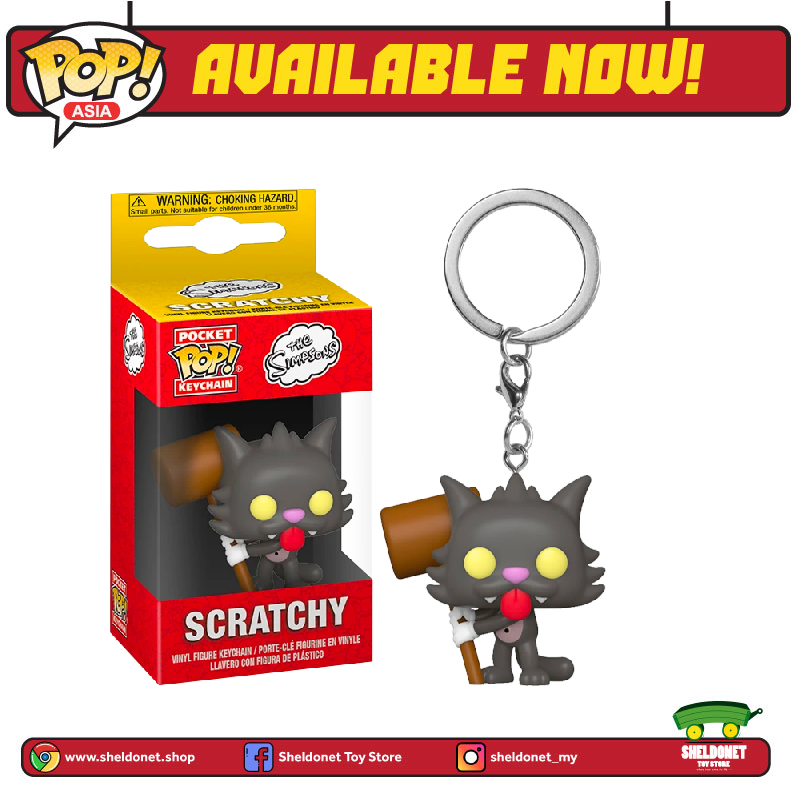 FUNKO Pocket Pop! : The Simpsons - Scratchy Pocket POP! Keychain 3 FUNKO Pocket Pop! : The Simpsons - Scratchy Pocket POP! Keychain