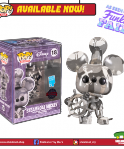 FUNKO Pop! Disney (Artist Series): Mickey Mouse - Steamboat Willie With Choice Of Pop! Protector (Exclusive)