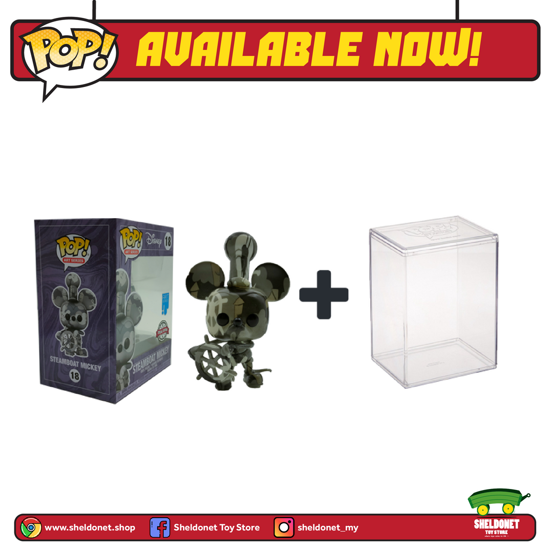 FUNKO Pop! Disney (Artist Series): Mickey Mouse - Steamboat Willie With Choice Of Pop! Protector (Exclusive) 5 FUNKO Pop! Disney (Artist Series): Mickey Mouse - Steamboat Willie With Choice Of Pop! Protector (Exclusive)