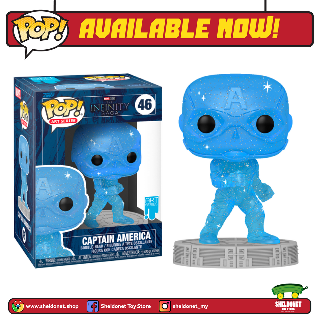 FUNKO Pop! Artist Series: Infinity Saga - Captain America (Blue) With Pop! Protector 3 FUNKO Pop! Artist Series: Infinity Saga - Captain America (Blue) With Pop! Protector