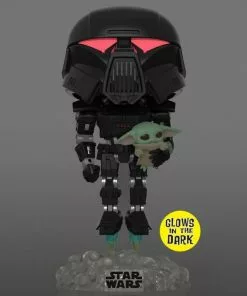 FUNKO Pop! Star Wars: The Mandalorian - Dark Trooper With Grogu (Glow In The Dark) [Exclusive]