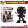 FUNKO Pop! Star Wars: Mandalorian -Mandalorian With Dark Saber [Metallic] [Glow In The Dark] [Exclusive]
