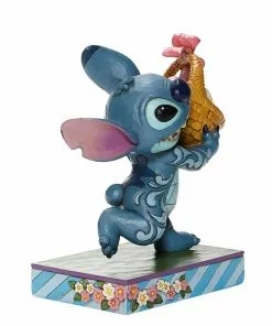 Enesco: Disney Traditions: Stitch Running With Easter Basket