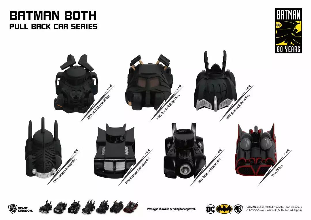 Beast Kingdom: Batman 80th Pull Back Car Series - Comes In 7 Collections (Year Series 1966, 1992, 1995, 1997, 2005, 2017) 8 Beast Kingdom: Batman 80th Pull Back Car Series - Comes In 7 Collections (Year Series 1966, 1992, 1995, 1997, 2005, 2017)