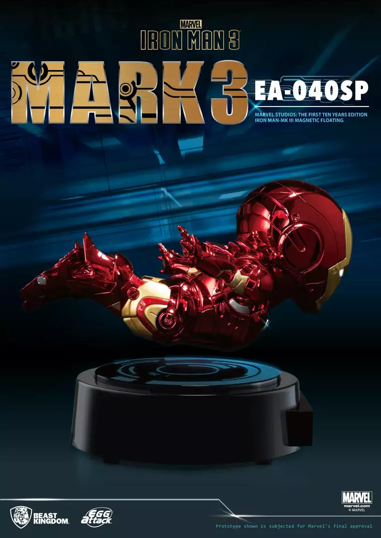 Beast Kingdom: EA-040SP Marvel Studios: The First Ten Years Edition: Iron Man MK3 Magnetic Floating ( Chrome Version) 5 Beast Kingdom: EA-040SP Marvel Studios: The First Ten Years Edition: Iron Man MK3 Magnetic Floating ( Chrome Version)