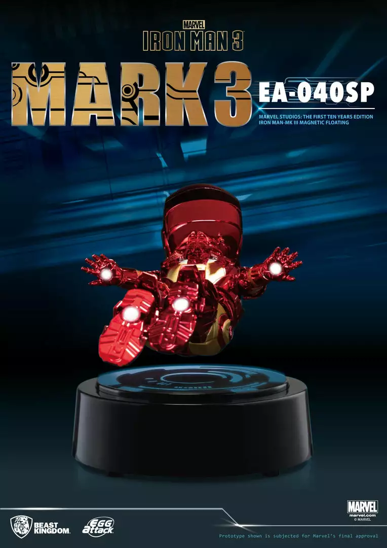 Beast Kingdom: EA-040SP Marvel Studios: The First Ten Years Edition: Iron Man MK3 Magnetic Floating ( Chrome Version) 6 Beast Kingdom: EA-040SP Marvel Studios: The First Ten Years Edition: Iron Man MK3 Magnetic Floating ( Chrome Version)