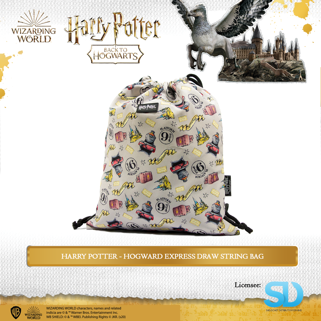 Wizarding World: Harry Potter - Hogwarts Express Logos Featured Drawstring Bag 3 Wizarding World: Harry Potter - Hogwarts Express Logos Featured Drawstring Bag