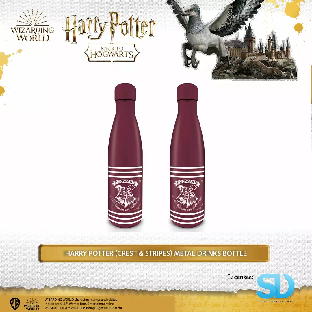 Pyramid International: Harry Potter (Crest & Stripes) Metal Drinks Bottle Wizarding World 3 Pyramid International: Harry Potter (Crest & Stripes) Metal Drinks Bottle Wizarding World