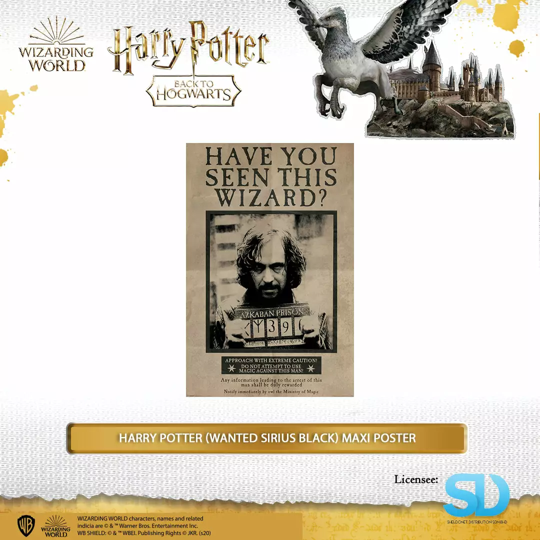Wizarding World Pyramid International: Harry Potter (Wanted Sirius Black) Maxi Poster 3 Wizarding World Pyramid International: Harry Potter (Wanted Sirius Black) Maxi Poster