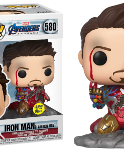 Sheldonet Toy Store [WE LOVE YOU,TONY STARK T-SHIRT BUNDLE] Pop! Deluxe: Marvel: Avengers: Endgame - I Am Iron Man (Glow In The Dark) + T-Shirt Bundle
